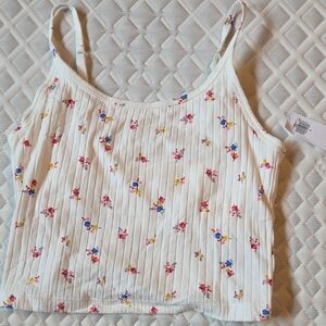 Floral White Tank Top